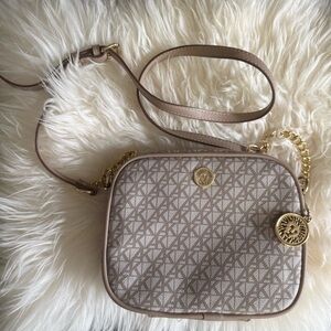 Anne Klein Crossbody Bag gold and beige NWOT